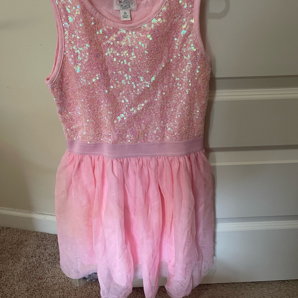 Sparkling Pink Sequin Girls Dress